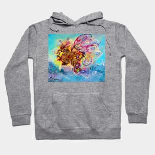 SEA DRAGON Pink Aqua Blue Fantasy Hoodie